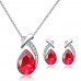 Crystal Pear Cut Set Rhodium Plated