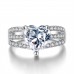 2.3 Carat Lab Created Sapphire Three Row Ring