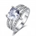 2.3 Carat Lab Created Sapphire Three Row Ring