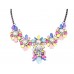 Pastel Flower & Crystals Statement Necklace