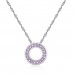 Halo Pendant with Swarovski® Clear/Pink Colour