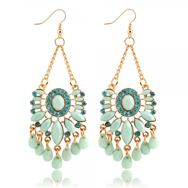 Bohemian Turquoise & Gold Earrings