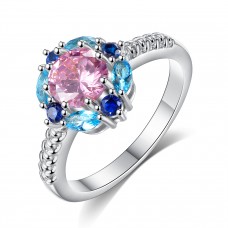Synthetic Sapphire Princess Ring