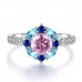 Synthetic Sapphire Princess Ring