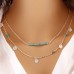 Silver Tone and Turquoise Summer Necklace