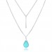 Silver Tone and Turquoise Summer Necklace