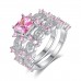 Double Band Princess Pink Crystal Ring