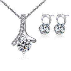 Ribbon Style Crystal Solitaire Set