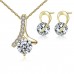 Ribbon Style Crystal Solitaire Set
