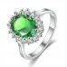 7.70 CTTW EMERALD GREEN SIMULATED SAPPHIRE SET