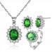 7.70 CTTW EMERALD GREEN SIMULATED SAPPHIRE SET