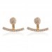 Gold and Silver Tone Curved Jacket Earrings