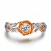 Luxury Rose Style Dual Toned Gold Filled Ring Made with Crystals from Swarovski®