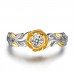 Luxury Rose Style Dual Toned Gold Filled Ring Made with Crystals from Swarovski®