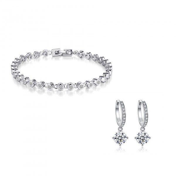 Chain Link Set Made with Crystals From Swarovski®