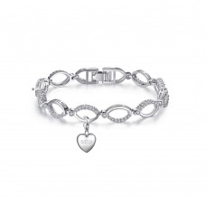 Crystal Hoop Link Bracelet & Mum Charm made with Crystals from Swarovski®