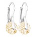 Rhodium Plated Briolette Round Earrings with Genuine 8mm Crystals from Swarovski®