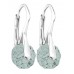 Rhodium Plated Briolette Round Earrings with Genuine 8mm Crystals from Swarovski®