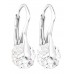 Rhodium Plated Briolette Round Earrings with Genuine 8mm Crystals from Swarovski®