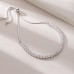 CZ Tennis Bracelet Adjustable 16-23CM Silver Plated Rhodium