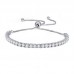 CZ Tennis Bracelet Adjustable 16-23CM Silver Plated Rhodium