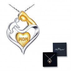 Mother & Child Gold/Silver Heart Necklace