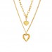 Gold Angel wing and Heart double necklace