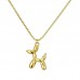 Gold 260q balloon dog pendant