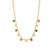 Gold multi colour crystal necklace