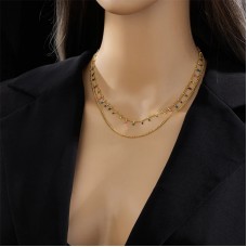 Gold multi coloured festival necklace