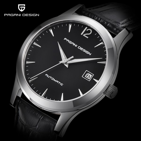 Pagani Design Automatic Gents Watch - Silver/Rose/Leather