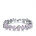 Pink Crystal Wavelet Bracelet with Pink & Clear Stones for Women