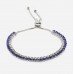 Blue Crystal Double Row Bracelet - Adjustable