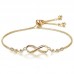 Infinity Crystal Bracelet with Adjustable Strap - Available in Silver, Gold or Rose Gold