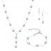 Three Piece Pearl Drop Necklace, Bracelet & Earring Set in Gold or Silver