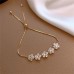 Crystal Flower Petals Women's Adjustable Bracelet - Fashion Jewellery Accessories
