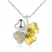 4 Leaf Clover Pendant Plated with Rhodium