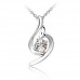 Clear Swirl Pendant & Earrings Set with Rhodium Plated Plating 