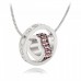 Crystal Heart  & Rhodium Plated Ring Pendant with crystals from Swarovski®