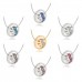 Crystal Heart  & Rhodium Plated Ring Pendant with crystals from Swarovski®