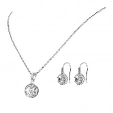 Solitaire Pendant & Drop Earrings Set with crystals from Swarovski®