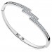 Rhodium Plated Staggered Slim Line Banglewith crystals from Swarovski®