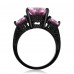2.5 CARAT Brilliant Cut Pink Lab-Created Sapphire 10K Black Gold Filled Ring