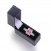 2.5 CARAT Pink Lab-Created Sapphire Emerald Cut Rhodium Plated Ring