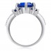 2.33 CARAT Brilliant Cut Blue Lab-Created Sapphire Rhodium Plated Ring