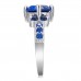 2.33 CARAT Brilliant Cut Blue Lab-Created Sapphire Rhodium Plated Ring