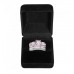 7.5 CARAT PINK LAB-CREATED SAPPHIRE RHODIUM PLATED RING & EARRING SET