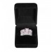 2.5 CARAT Pink Lab-Created Sapphire Princess Cut Rhodium Plated Ring