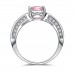 7.5 CARAT PINK LAB-CREATED SAPPHIRE RHODIUM PLATED RING & EARRING SET