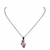 2.5 CARAT Marquis Cut Pink Created Sapphire Black Gold coloured Pendant